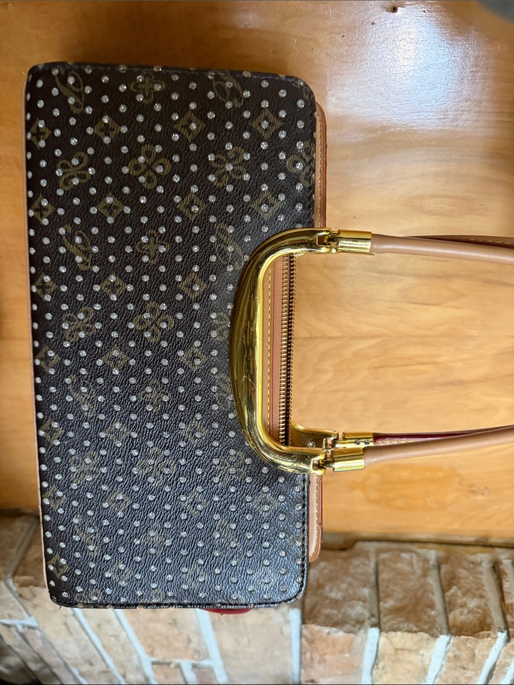 Louis Vuitton Brown Monogram Wallet Clutch with Gold Hardware